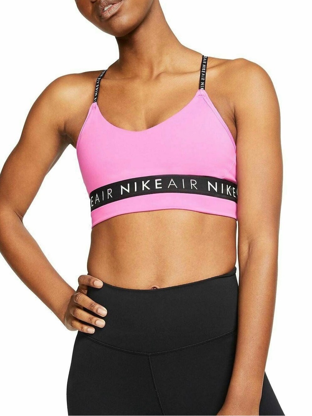 Nike Air Indy Logo Sports Bra Pink Sports Bra with bra pad